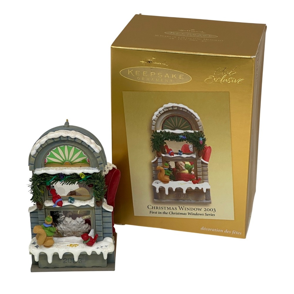 VTG Hallmark Keepsake Christmas Window 2003 Club Exclusive Ornament First Series